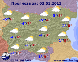 Погода в Болгарии на 3 января