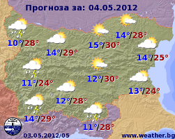 Погода в Болгарии на 4 мая
