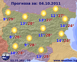 Погода в Болгарии на 04 октября