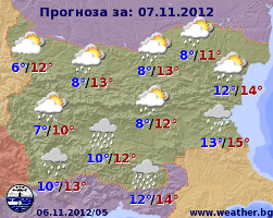 Погода в Болгарии на 7 ноября