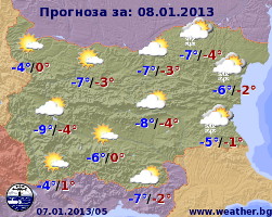 Погода в Болгарии на 8 января
