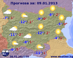 Погода в Болгарии на 9 января