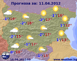 Погода в Болгарии на 11 апреля