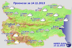Погода в Болгарии на 14 ноября