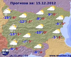 Погода в Болгарии на 15 декабря