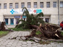 Четыре области Болгарии пострадали от ураганного ветра