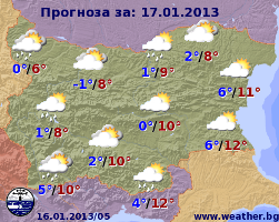 Погода в Болгарии на 17 января