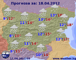 Погода в Болгарии на 18 апреля