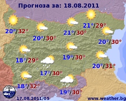 Прогноз погоды в Болгарии на 18 августа