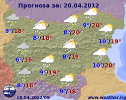 Погода в Болгарии на 20 апреля