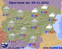 Погода в Болгарии на 20 ноября