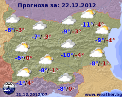 Погода в Болгарии на 22 декабря