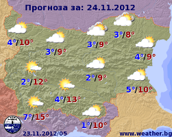 Погода в Болгарии на 24 ноября