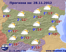 Погода в Болгарии на 28 ноября